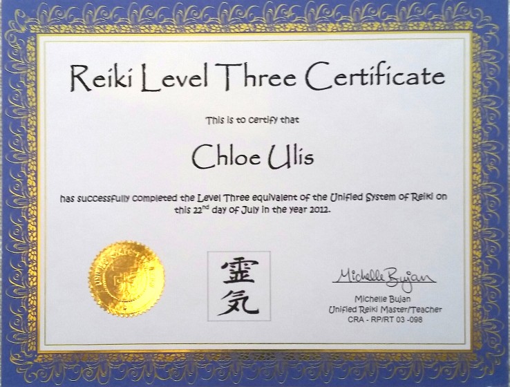 Reiki Lvl 3 Certification